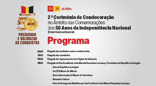 Programa da 2.ª Cerimónia de Condecoração